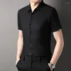 Casual overhemden voor heren Hoogwaardig kreukvrij zomermerk Slim Fit luxe overhemd voor heren Stijl Mode herenkleding met korte mouwen