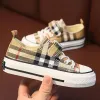 New Fashion Kids Shoes for Girl Cute Plaid Pattern Low Top Canvas Shoes Boys Sneakers Casual Shoes Breathable Large Size