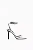 Dress Shoes 2024 Brand Silver High-heeled Sandals Women Sexy Narrow Band Ankle Strap High Heels Gladiator Summer Wedding