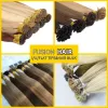 Extensions Straight I Tip Human Hair Extension 1.2cm Keratin Natural Hair Extension Nail Bond Capsule NonRemy 50/100 Strands 1226inches