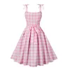 Abiti casual Retro Plaid a righe estivo per le donne 2024 Robe Pinup Sexy senza spalline Vintage Swing Cocktail Party Prom Dress Ladies