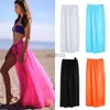 Kjolar skorts sommar sexiga kvinnor simma bär bikini täcker mesh ren strand mini wrap kjol sarong pareo baddräkt täcker 240319