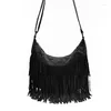 Shoulder Bags Fashion Retro Faux Suede Fringe Women Messenger Tote Handbags Tassel Crossbody Bag Bucket 2024