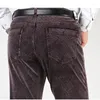 Pantalones para hombres Pantalón elástico para hombres Straight Classice Corduroy Casual Cintura alta suelta Negocio Ropa formal Otoño Primavera 2024