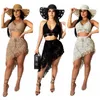 Kjolar Skorts 2020 Ny virkning 2st/Set Beach Cover Up Sexy Women Crop Top+Oregelbundet Tassel Mini kjolar Bikini Swimsuit Bathing Suit Cover Ups 240319