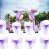 50PCslot Wedding Chair Decoration Organza Sashes Knot Bands Bows For for Party Banquet Event Decors 240307