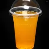 Tek kullanımlık fincan pipetler 50 adet temiz meyve suyu süt çayı içme bardağı plastik kubbe kapakları meyve kabarcıkları