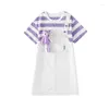 Girl Dresses Big Summer Girls Suspender Striped Kids Costume Children Teenage Dress For 5 6 8 10 12 14 Years