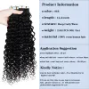 Przedłużenia Veravicky Deep Curly Tape in Hair Extensions Human Hair in Weft Curly Wave Włosy 1426 cali Naturalny czarny Remy 20pcs 50G pakiet