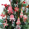 Juldekorationer levererar Xmas Decor Wreath Fake Candy Canes Lollipop Ornament Cane Hängande ornament