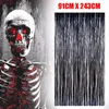 Party Decoration 91 x 243 cm Halloween Fringe Door Curtain House Props Black EST 2024