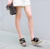 HBP Non-Brand fashion ladies casual wedges sandals black high heels platform shoes For Women