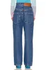 High End Fashion Luxury Brands Woman Jeans Designer Straight-leg pants latest trend Wear dark blue jeans to show height trousers Look slimmer denim size 26-30