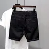 Été luxe Kpop hommes Y2K Streetwear déchiré jean à la mode pointillé encre concepteur en détresse petit ami décontracté noir Denim Shorts 240319