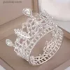 Diademi di lusso rotondo strass cristallo corona nuziale sposa diademi e corone regina diadema sposa corona accessori gioielli per capelli da sposa Y240319