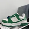 2024 nuevo Designer Trainer Sneaker Zapatos casuales Piel de becerro Abloh Negro Blanco Verde Rojo Azul Superposiciones de cuero Zapatillas bajas Tama?o 35-46 C2