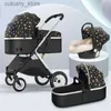 Strollery# 3 w 1 Baby Stroller Siedzony i położony w obu kierunkach powóz dla niemowląt Wysoki Krajobraz Absorbera Noworodka Pram L240319