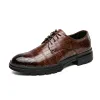 Brock Oxford Casual Retro 558 Krokodil leer formeel 2024 Spring Men's for Men Office Social Derby Shoes 's 40383