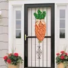 Decorative Flowers Carrot Door Hanger Easter Artificial Wreath Theme Sign Decoration Wall Decor