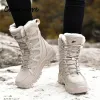 Boots Comemore 2022 Winter Women Winal Highly Boots Snow Boots Plush Warm Midcalf Midcalf Heaking Mountainering Shoes Women Men Footwear 46