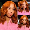 Synthetic Wigs Orange Ginger Body Wave Bob Wig Ginger Brown 13x4 Lace Front Wig Bob Wig Human Hair Wigs For Women Short Bob Body Wave Wavy Wig 240328 240327