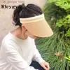 Wide Brim Hats Bucket Hats Summer UV Protection Sun Hat for Women Fashion Wide Brim Empty Top Bonnet Outdoor Sports and Leisure Sunscreen Visor Girl Str Cap Y240319