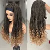Sentetik peruk 26 inç uzunluğunda kafa bandı dreadlock peruk sentetik saç tığ işi örgü peruk ısıya dayanıklı peruklar Siyah kadınlar için günlük 240329