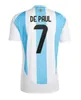 Zupełnie nowy 2024 2025 Koszulki z Argentyny Piłki Nożnej Fanersversion Messis Mac Allister Dybala di Maria Martinez de Paul Maradona Men and Women Football Shirt