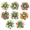 Dekorativa blommor Pelar Candle Ring Artificial Wreath Flower Arrangement Garland Greenery Farmhouse For Party Table Halloween Wedding Home