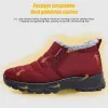 Сапоги New Women's Fleose Snow Snow Boots, зимняя теплое водонепроницаемое скольжение на сапогах на лодыжке, тепловые наружные короткие ботинки 2023