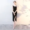 Casual Dresses Black Elegant Long Prom 2024 Dress Mermaid Slit Women'S Asymmetric Off Shoulder Women Summer DD2147