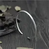 Charmarmband Uglyless Real S 999 Silver Bangles for Women Fine Jewelry Simple Fashion Frosted Thin Bangle Justerbar handgjorda Bijoux Korean L240319