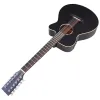 Gitarr Sapele Body 12 String Electric Acoustic Guitar Black Color Matt 12 Strings Folkgitarr med EQ