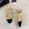 Channel Women Slingbacks Sandal Chains Ballet Flats Shoes Espadrilles Sandals Ladies Party Wedding Dress Shoes Chunky High Heels Slipper Pumps Loafers 276