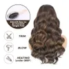 Syntetiska peruker Syntetiska peruker 13x4 Höjdpunkt spetsar frontala peruker Body Wave Spets Front Wigs Syntetiska omberblond med babyhår värmebeständig fiber för kvinna 240327