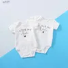 Barboteuses J'aime mon papa/tante/maman/oncle nouveau-né bébé body infantile coton à manches courtes combinaison bébé garçons filles barboteuses vêtementsC24319