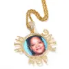 Hip Hop Letter Photo Pendant Copper Set Zircon Creative DIY Mens Trendy Necklace Jewelry