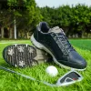 Shoes New Professional Waterproof Golf Shoes Men Spikes Golf Sneakers Outdoor Big Size 3948 Anti Slip Walking Sneakers Mens Shoes