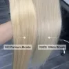 Extensions White Blonde 1001# Flat Tip Hair Extensions Keratin Human Hair Hot Fusion Hair 1x0.8cm Bond 1224inch NonRemy 50grams/pack