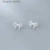 Stud Modian Radiant Clear Cz Sevimli Bowknot Luxury Stud Küpe Kadınlar için 925 STRING Gümüş Düğün Nişan Kulak Pimi Fine Jewelryc24319