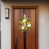 Decorative Flowers Spring Wreath For Front Door Four Seasons Greenery Round Artificial Home Decor Festival Indoor Outdoor Wall Farmhouse