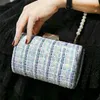 Lady Evening Bags Women's Bag Cylinder Handheld Pearl Korean Edition Evening Dress Wedding Versatile Diagonal Standdle