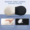 Kasney Lumbal Support Pillow, kudde för smärtlindring med låg rygg, ergonomisk strömlinjefält, kontorsstol, återfödning och säng (svart)