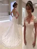 Vintage Lace Mermaid Wedding Dress V Neck Short Sleeves Backless Bridal Gown Vestido De Noiva Casamento Mariag6557264