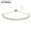 Braccialetti con ciondoli BAOSHIJIA Solido oro giallo 18 carati Moda Eternità Diamanti Gioielli da donna Fidanzamento 1 Delicato Lunghezza regolabile L240319