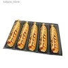 ベーキング型Meibum Perforated Bread Chaping Mold Non Stick Glass Fiber Chilicone Mold Habberger Round Bun Tray Baguette Eclair Making Tools L240319