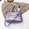 Sacs polochons pour femmes, sac à bandoulière en fil de broderie en Nylon, sac à main de couleur unie d'hiver pour cadeaux d'anniversaire créatifs