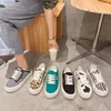 Casual Shoes Loafers Leopard Canvas Sneakers for Women Platform Breattable Women's Lace Up Solid Color Woman