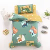 Childrens Cotton Threepiece Set Kindergarten Nap Cartoon Bed Sheet Quilt Cover Bedding Kit Pillowcase CP27 240313