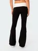 Spodnie damskie kobiety rozszerzone swobodny kontrast kolor elastyczne talia botty botkowce butcut spodnie Y2K Streetwear